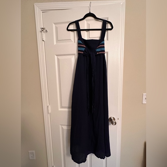 Umgee Long Maxi Blue Dress Ties In Back Size S Brand New With Tags - Picture 2 of 3